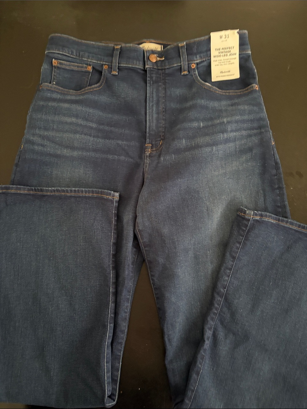 Madewell Women’s 31 Wide leg Jeans in Dark Blue Wash